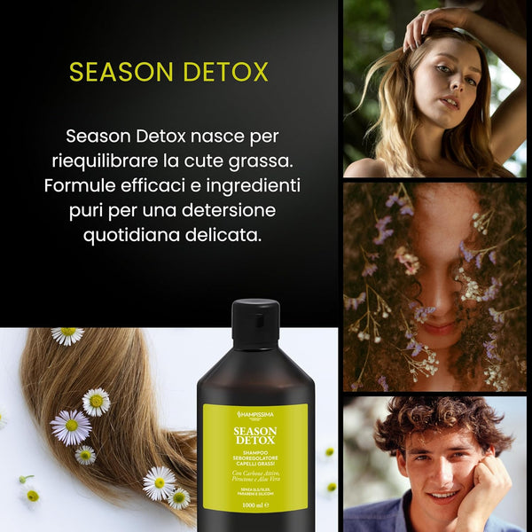 Shampoo Capelli Grassi Professionale, Seboregolatore & Purificante, Ideale per Cute Grassa, 1000ml