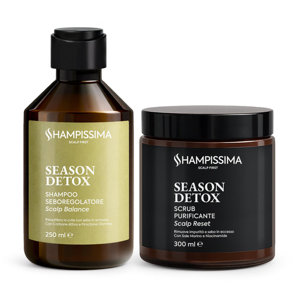 Shampoo Seboregolatore e Scrub Purificante per Capelli e Cute Grassa, 250ml + 300ml