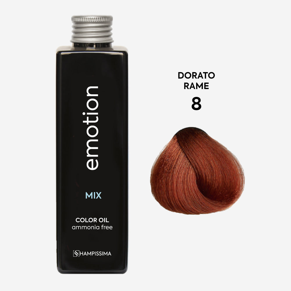 Emotion Mix Colore in Olio Senza Ammoniaca Dorato Rame 8 - 200 ml