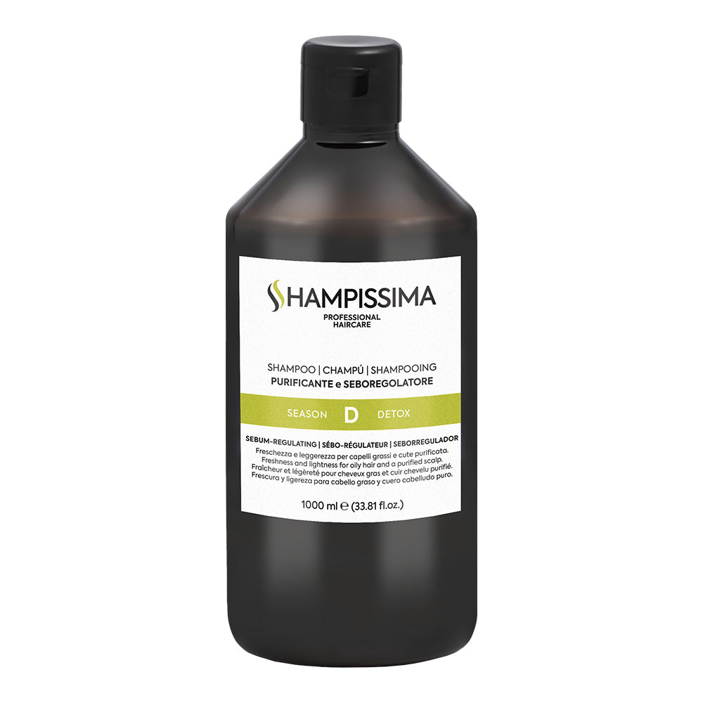 Season Detox - Shampoo Seboregolatore per Capelli Grassi, 1000 ml