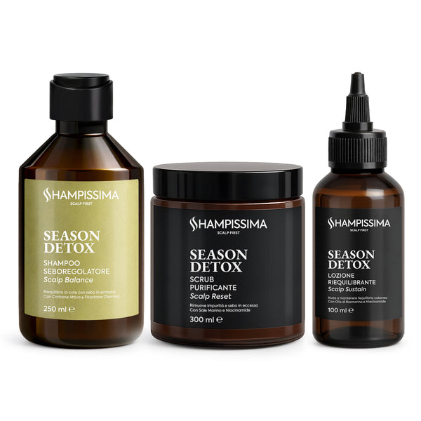 Trattamento Detox Shampoo, Scrub e Lozione per Capelli e Cute Grassa, 650ml
