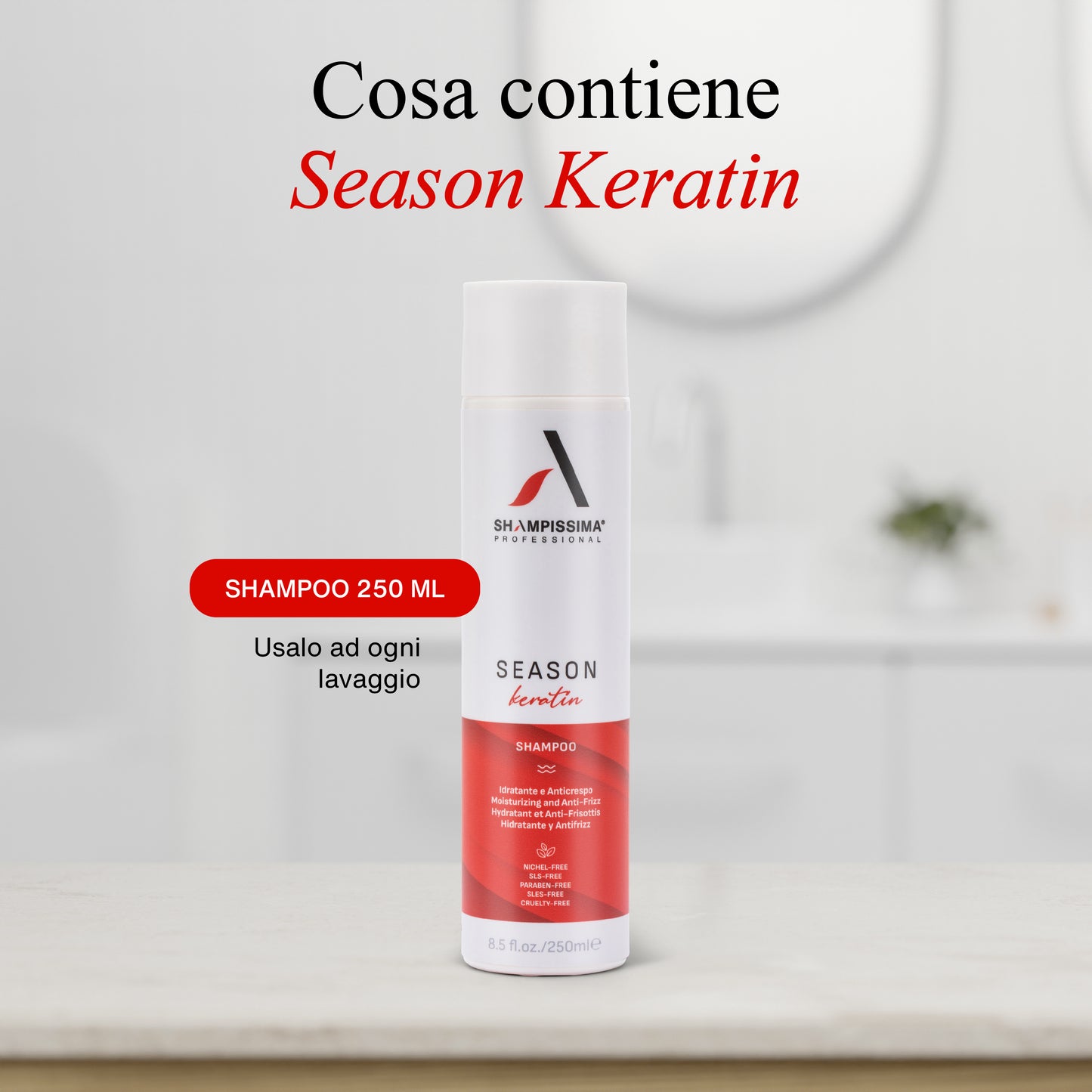 Shampoo Anticrespo alla Cheratina 250 ml