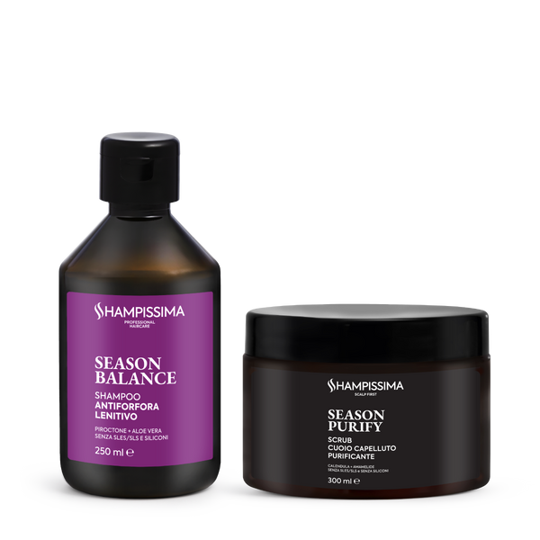 Shampoo Antiforfora Professionale 250ml + Scrub Cuoio Capelluto al Sale Marino 300ml - Ideale per Cuoio Capelluto con Desquamazioni, Prurito e Arrossamenti
